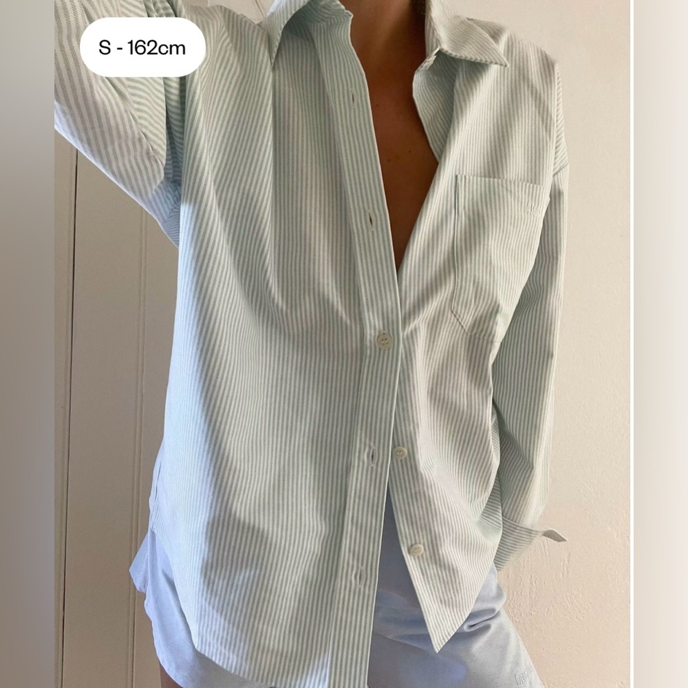 Djerf avenue breezy shirt - green stripes!